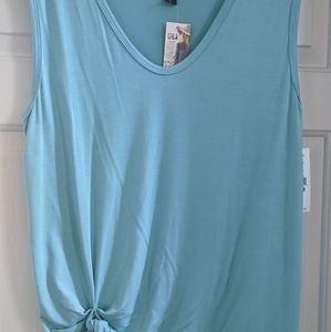 Karen Kane Side Tie Tank Size L NWT Aqua